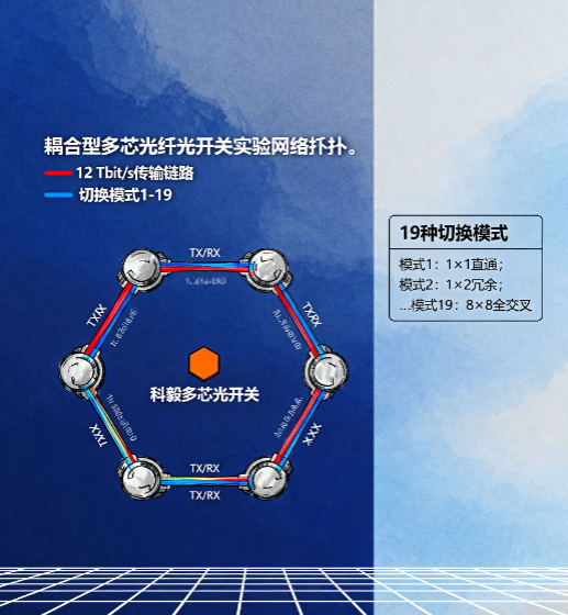 耦合型多芯光纖光開(kāi)關(guān)實(shí)驗網(wǎng)絡(luò )拓撲