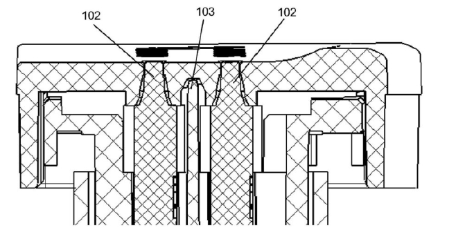 內殼體隔離數個(gè)導光體的示意圖多信標光開(kāi)關(guān)防竄光結構圖