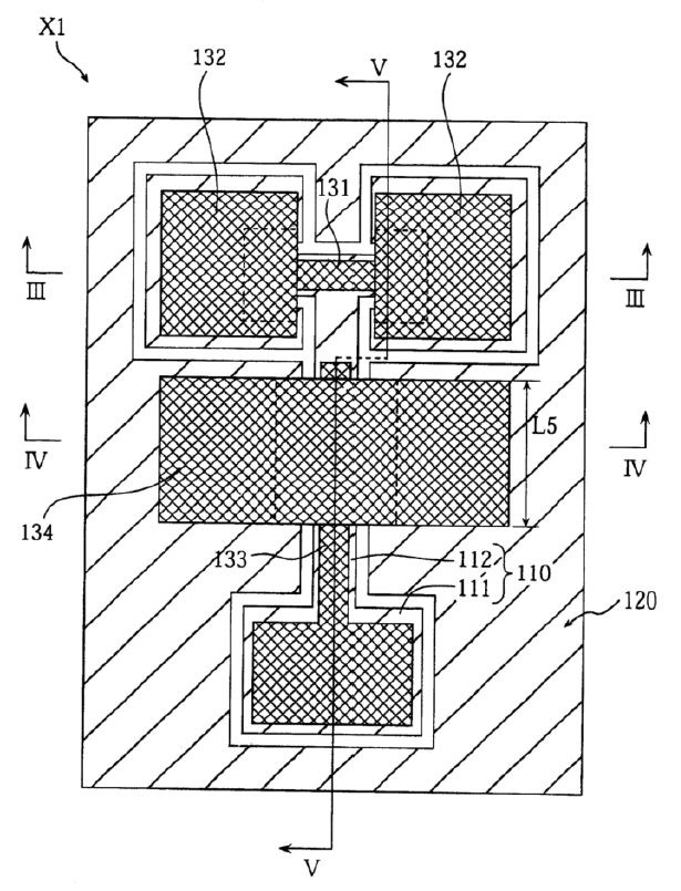   微型開(kāi)關(guān)器件的平面圖