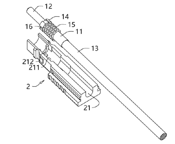插芯線(xiàn)纜與底座之間的裝配示意圖 - 廣西光通信