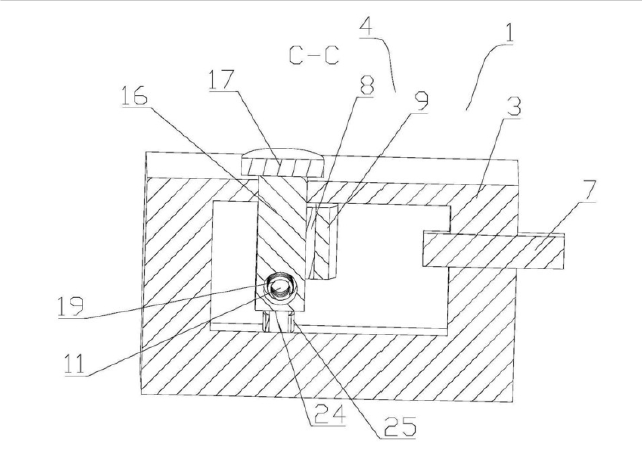節能MEMS光開(kāi)關(guān)C-C面剖視圖（MEMS芯片安裝位置） - 廣西科毅光通信