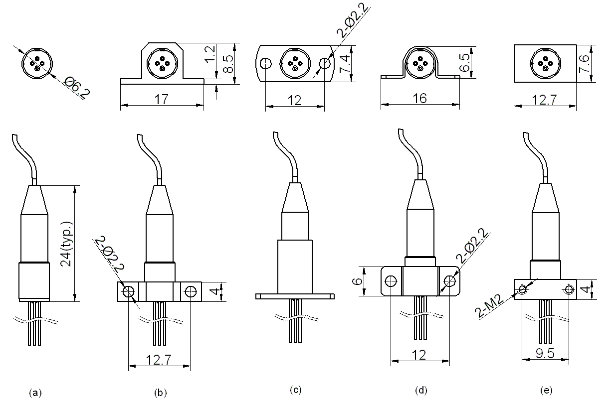 InGaAs 引腳式尾纖模塊封裝圖 - 科毅光通信 InGaAs 引腳式尾纖模塊封裝圖 - 科毅光通信