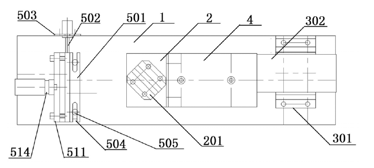 二氧化碳激光與可見(jiàn)光切換機(jī)械開(kāi)關(guān)整體結(jié)構(gòu)俯視圖 - 廣西科毅光通信